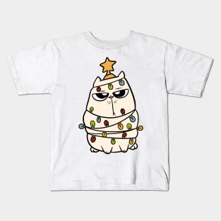 Cute Cat Christmas Tree Kids T-Shirt